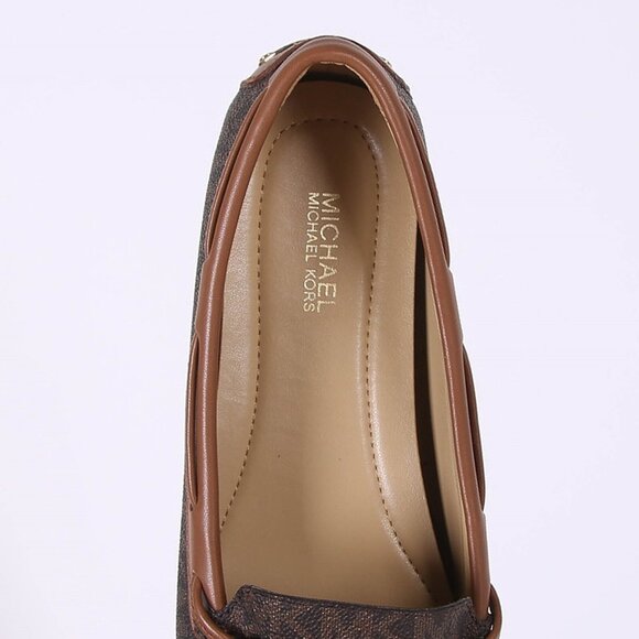 Michael Kors Daisy MK Signature Bow Moccasins Brown NEW with - Picture 6 of 9